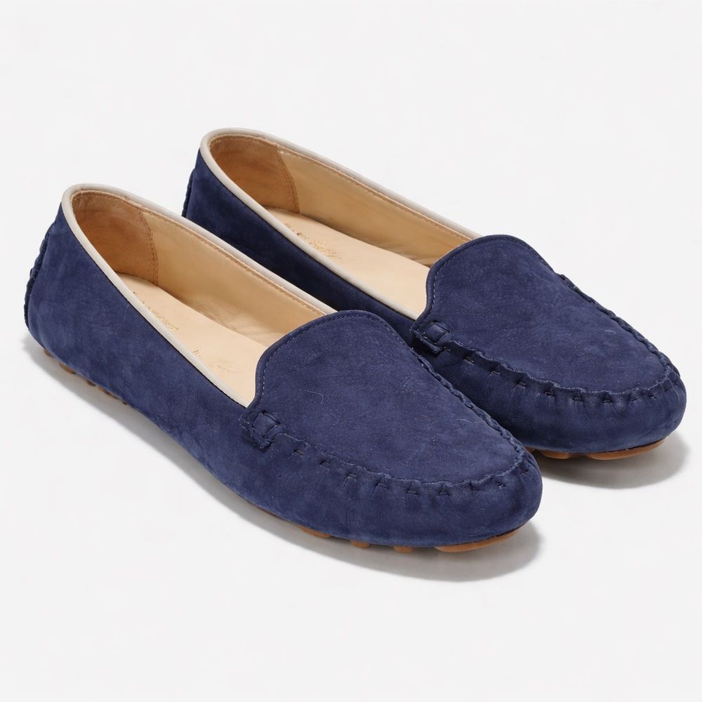 Cole Haan Navy Suede Loafers